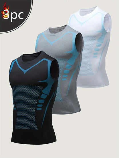 3pcs Men's Sports Compression Tank Tops